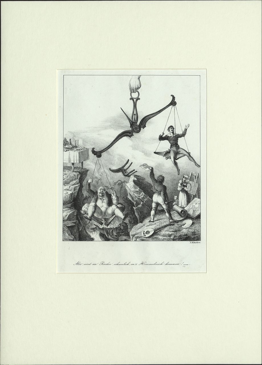 Kelterborn, Ludwig Adam - Druckgrafik, Also wird ein Reicher schwerlich ins Himmelreich kommen!