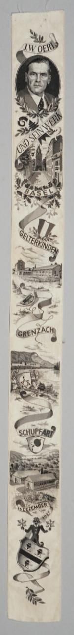 Seidenbild "J.W.Oeri und sein Werk"
