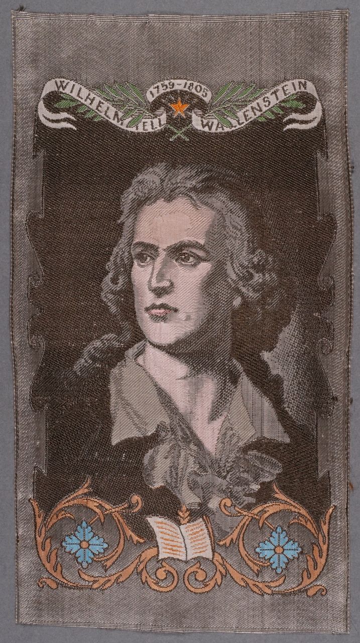 Seidenbild "Friedrich Schiller, Wilhelm Tell Wallenstein"