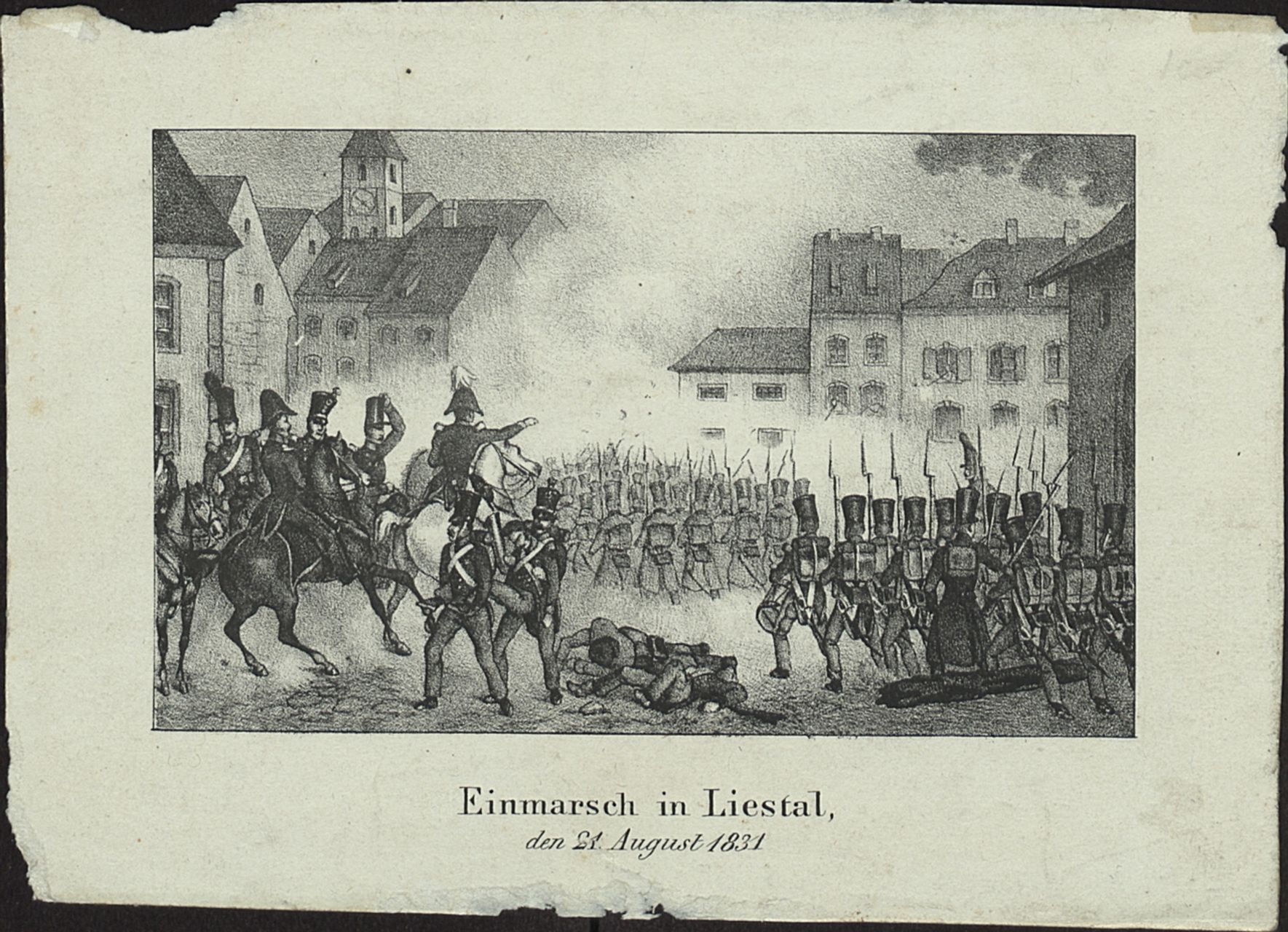Pack, Isaak - Druckgrafik, Einmarsch in Liestal.