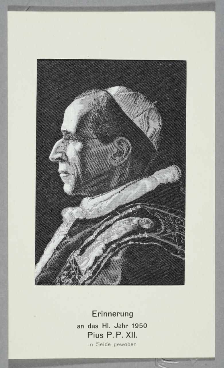 Seidenbild "Porträt Papst Pius P.P.XII"