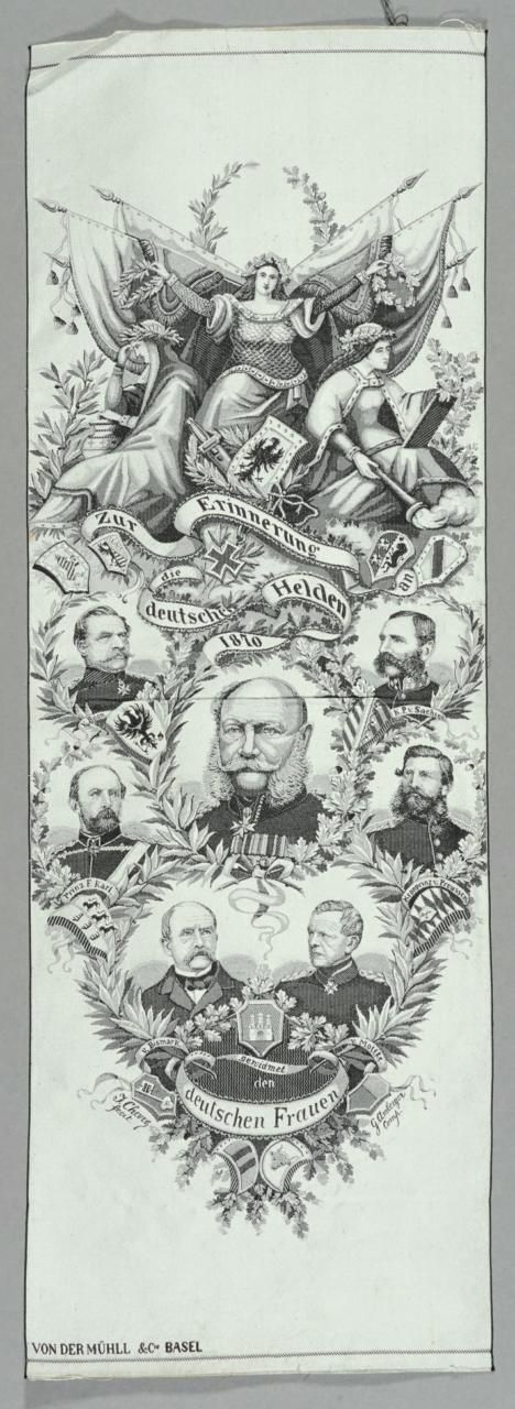 Seidenbild "Zur Erinnerung an die deutschen Helden 1870"