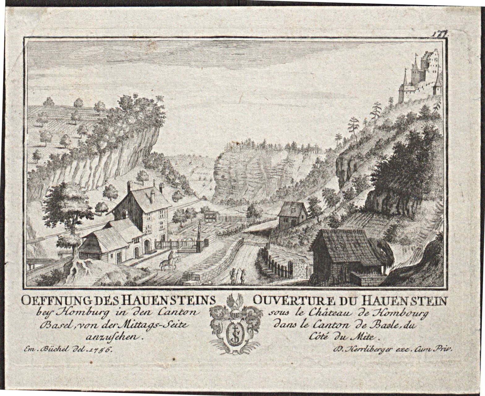 Büchel, Emanuel - Druckgrafik, Öffnung des Hauensteins. Ouverture du Hauenstein.