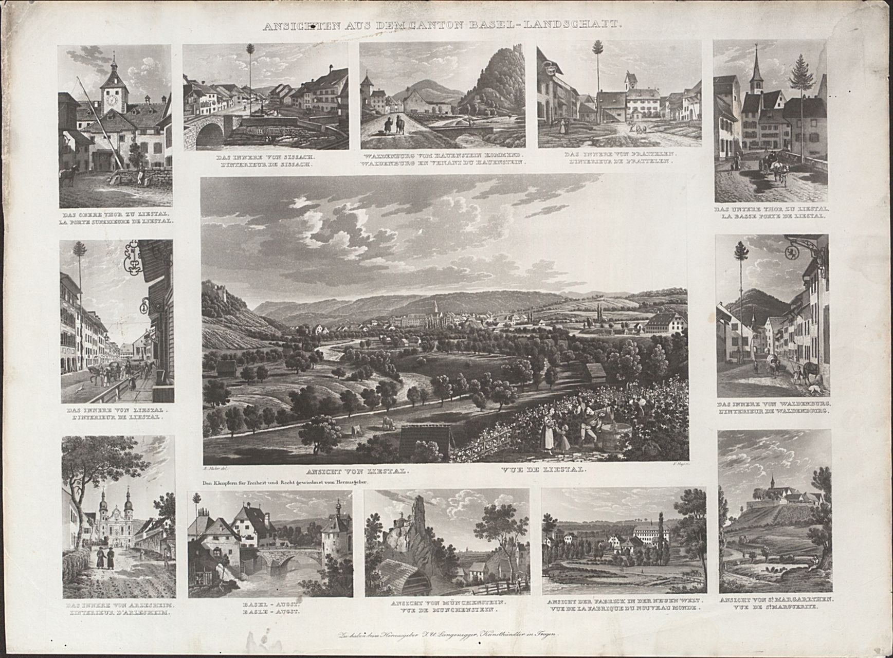 Hegi, Franz - Druckgrafik, Ansichten aus dem Canton Basel-Landschaft.