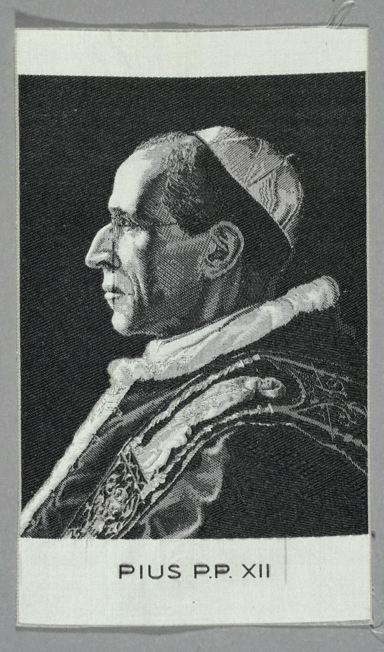 Seidenbild "Porträt Papst Pius P.P.XII"