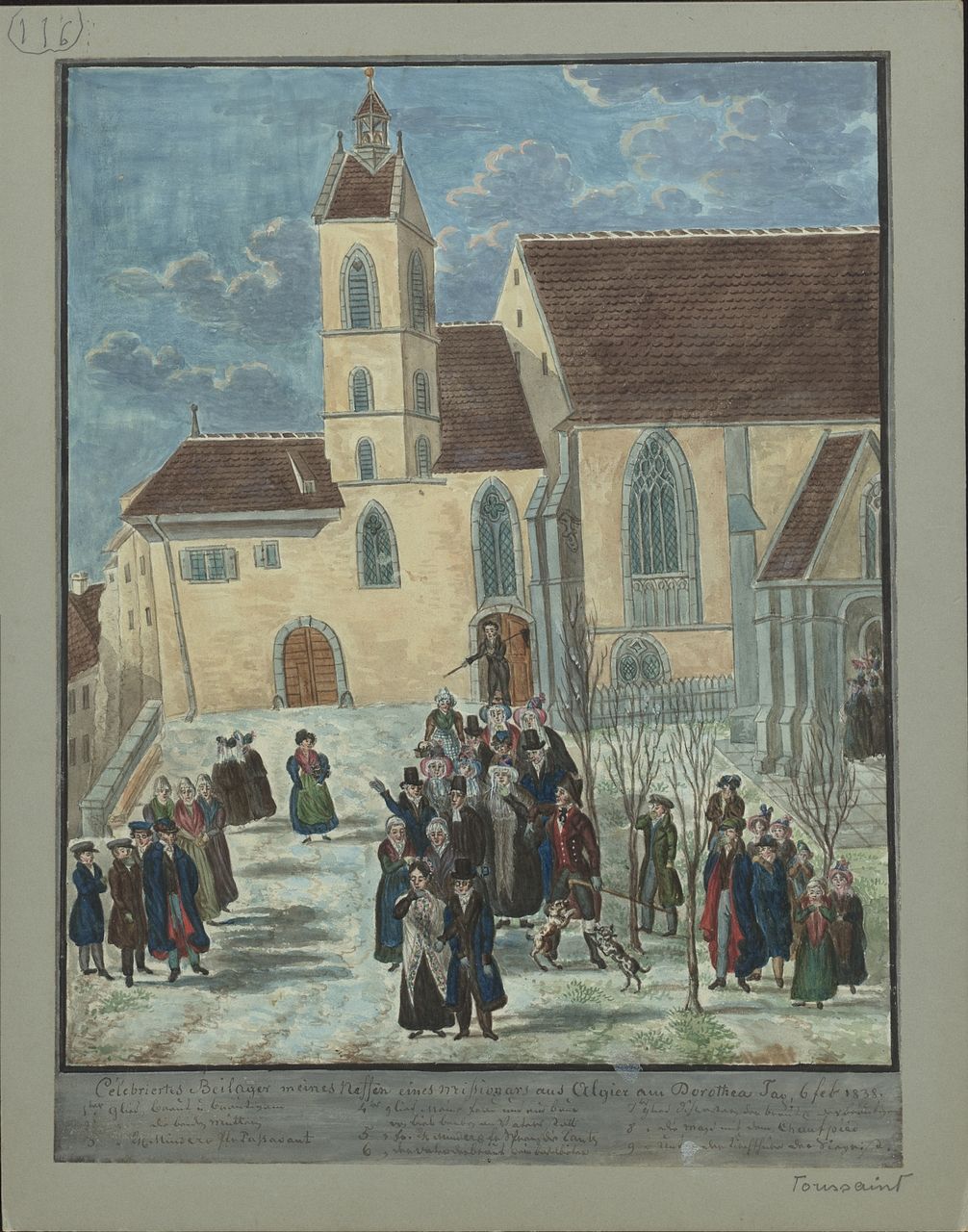Toussaint, Peter - Malerei, "Celebriertes Beilager meines Neffen eines Missionars aus Algier am Dorothea Tag, 6 feb 1838.