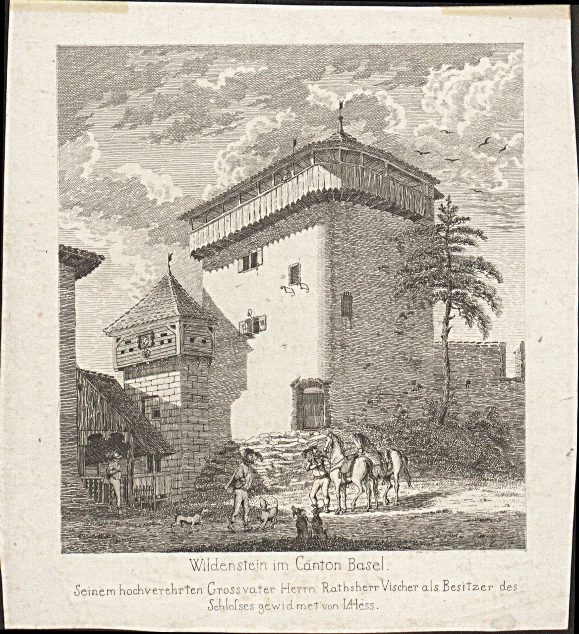 Hess, Ludwig Adolf - Druckgrafik, Wildenstein im Canton Basel.