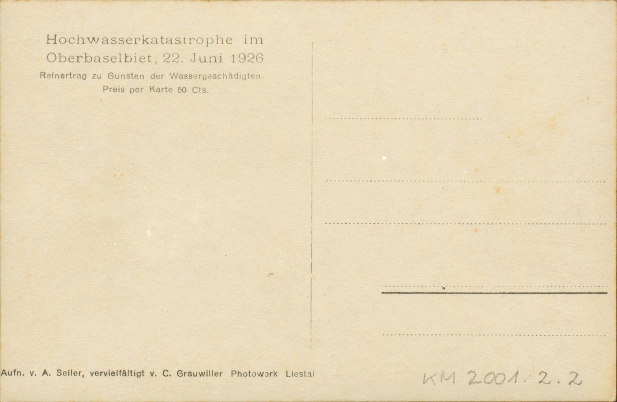 Fotografie, Hochwasserkatastrophe im Oberbaselbiet, 22.06.1926