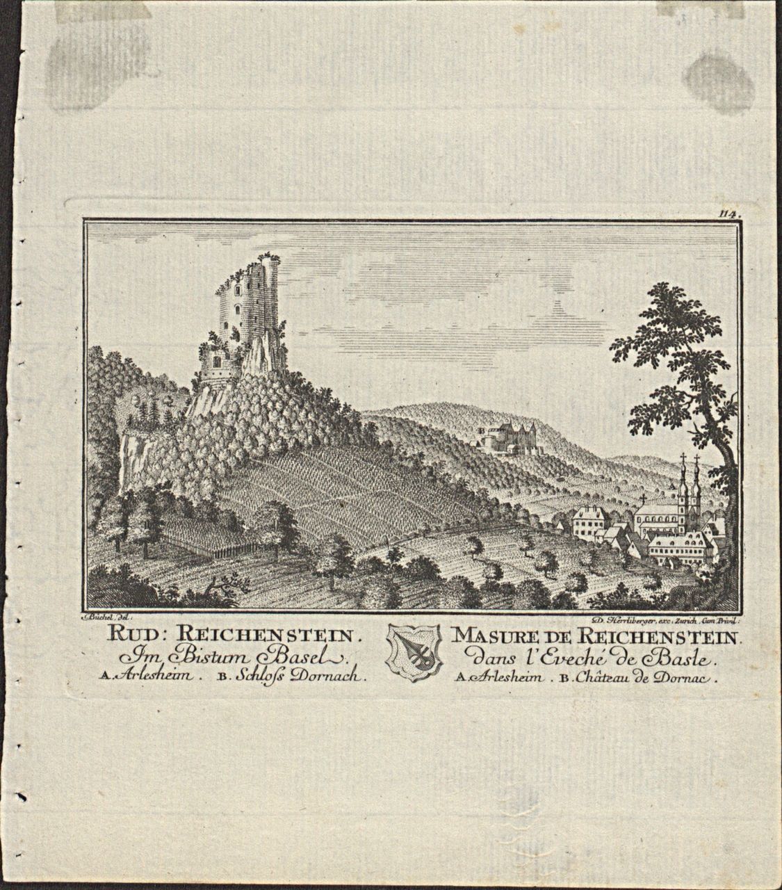 Büchel, Emanuel - Druckgrafik, Rud. Reichenstein. Masure de Reichenstein.