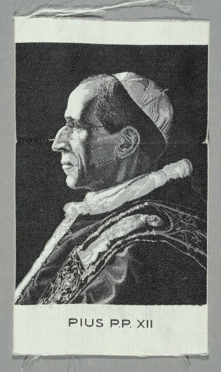 Seidenbild "Porträt Papst Pius P.P.XII"