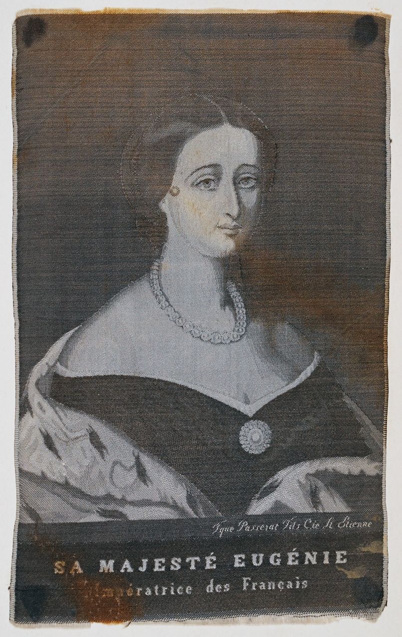 Seidenbild " Porträt Eugénie de Montijo"