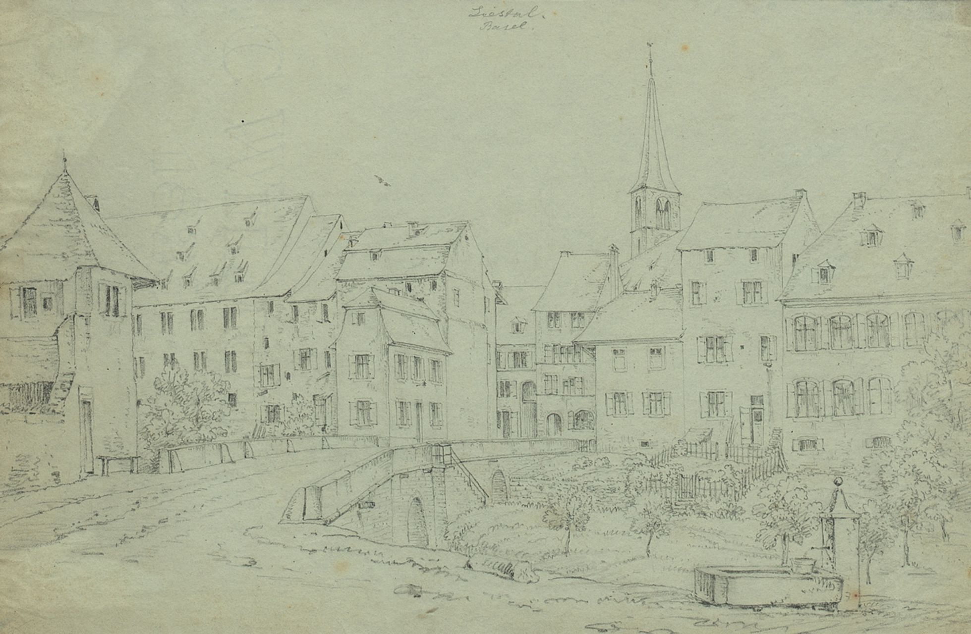 Wiessner, Conrad - Zeichnung, Liestal. Basel.