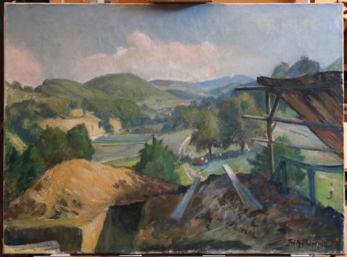 Pümpin, Fritz - Malerei, Ausgrabung auf dem Zunzgerbüchel 1950