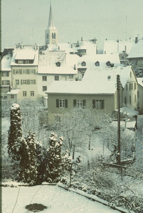 Fotografie, Liestal von Poststrasse aus, Winter