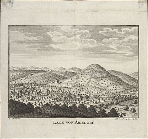 Büchel, Emanuel - Druckgrafik, Lage von Arisdorf.