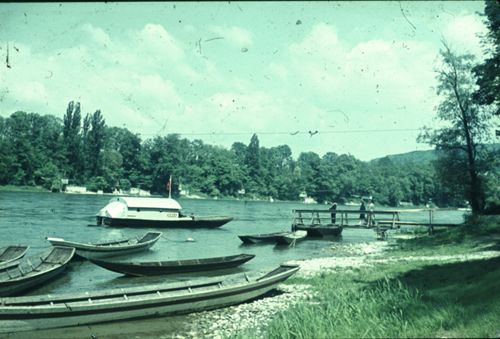 Fotografie, Birsfelden, Fähre am Rheinufer