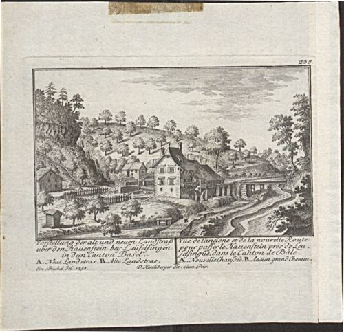 Büchel, Emanuel - Druckgrafik, Vorstellung der alt und neuen Landstrass über den Hauenstein ...