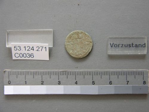 Münze, AE3, für Constantius II. Caesar