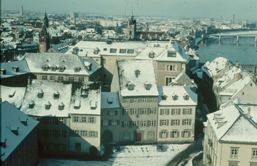 Fotografie, Basel, Münsterplatz im Winter
