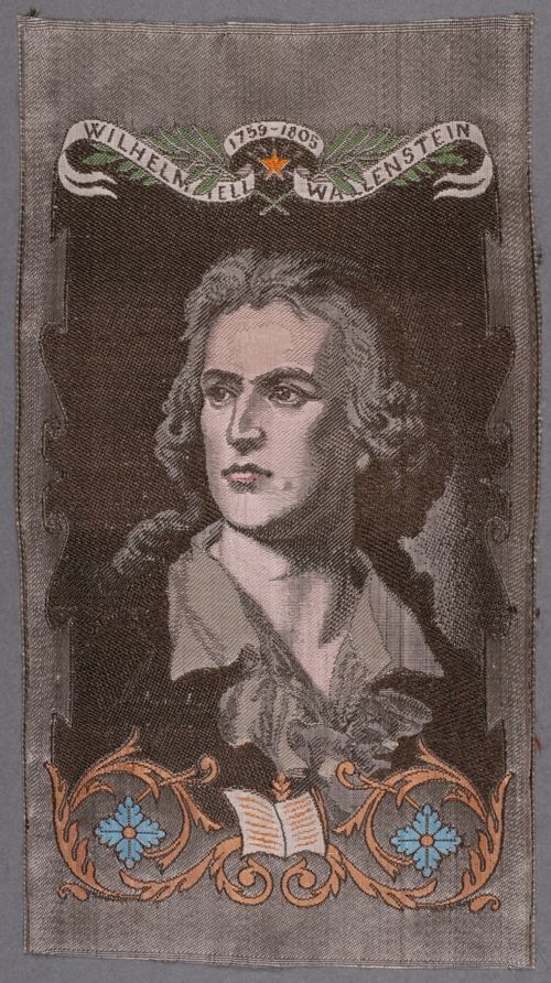 Seidenbild "Friedrich Schiller, Wilhelm Tell Wallenstein"