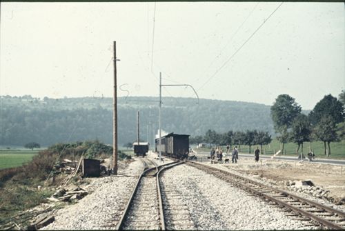 Fotografie, Waldenburgerbahn, Elektrifizierungsarbeiten