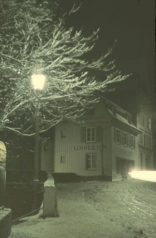 Fotografie, Liestal, Kasernenstrasse im Winter, Nachtstimmung