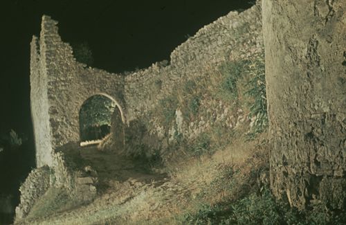 Fotografie, Dornach, Schloss Dorneck im Flutlicht