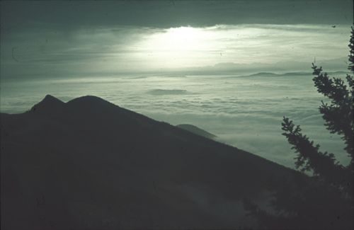 Fotografie, Eptingen, Bölchen, Sonnenaufgang mit Nebelmeer