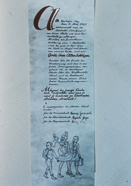 Fotografie, Liestal, Urkunde zur Friedenslinde