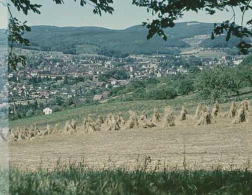 Fotografie, Liestal von Osten mit Garbenfeld