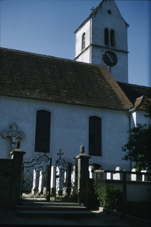Fotografie, Büren, Kirche mit Friedhof
