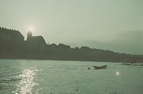 Fotografie, Basel, Rheinpartie, Abendstimmung