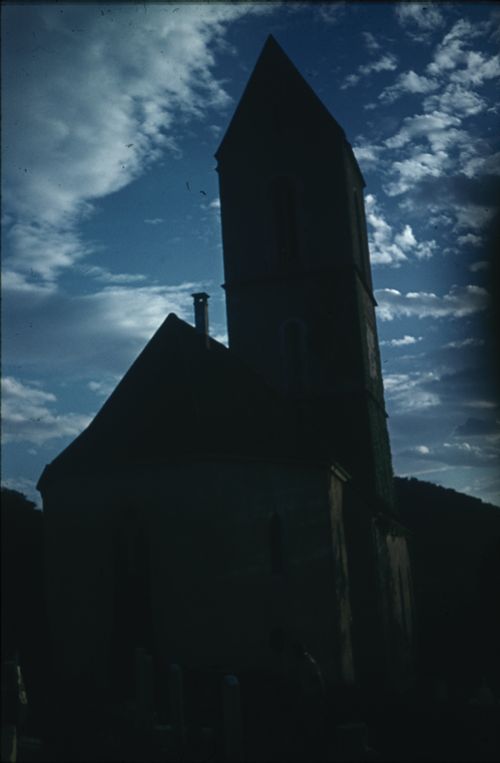 Fotografie, Gelterkinden, Kirche im Gegenlicht