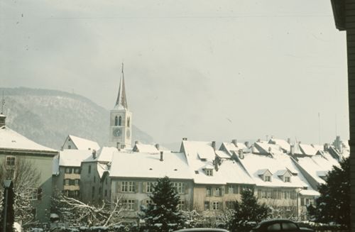 Fotografie, Liestal vom Gerichtsgebäude aus, Winter