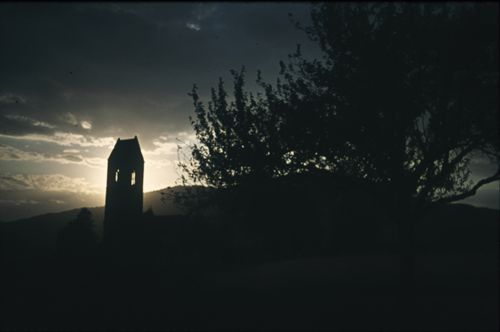 Fotografie, Gelterkinden, Kirche im Gegenlicht