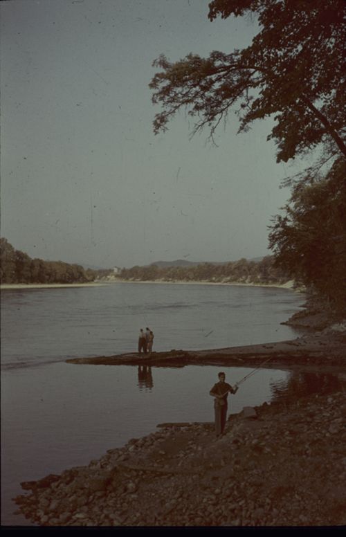 Fotografie, Augst, Angler am Rhein