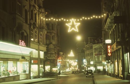 Fotografie, Basel, Freie Strasse, Weihnachtsbeleuchtung