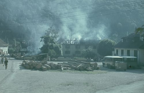 Fotografie, Liestal, Brand der Sägemühle