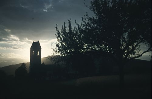 Fotografie, Gelterkinden, Kirche im Gegenlicht