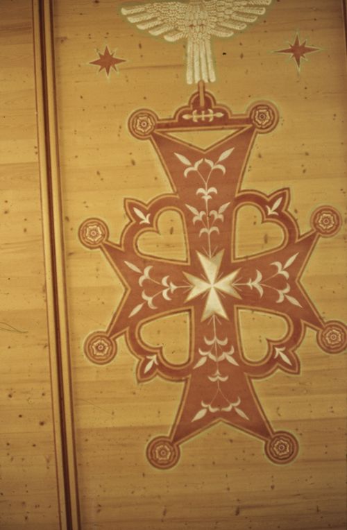 Fotografie, Kirche, Deckenmalerei (Hugenottenkreuz) 4 / 5