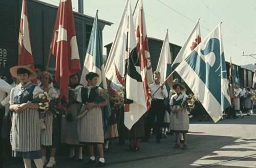 Fotografie, Liestal, Bauernkriegfeier, Fahnengruss 5
