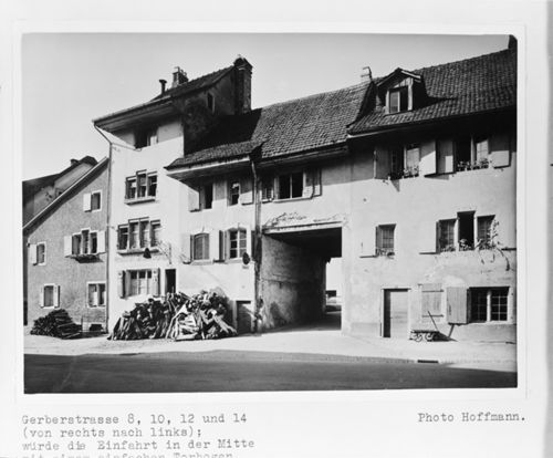 Fotografie, Liestal, Gerberstrasse 8, 10, 12 und 14 (von rechts nach links)