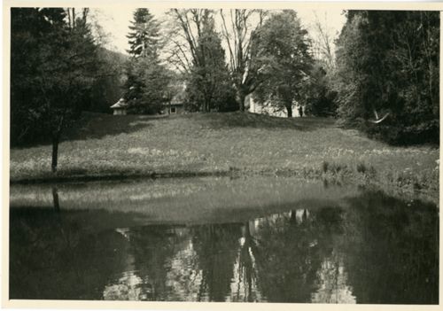 Fotografie, Sissach, Schloss Ebenrain, Parkanlage mit Weiher