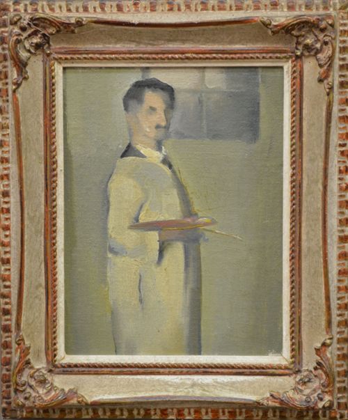 Wirz, Karl - Malerei, Selbstbildnis als Maler mit Palette