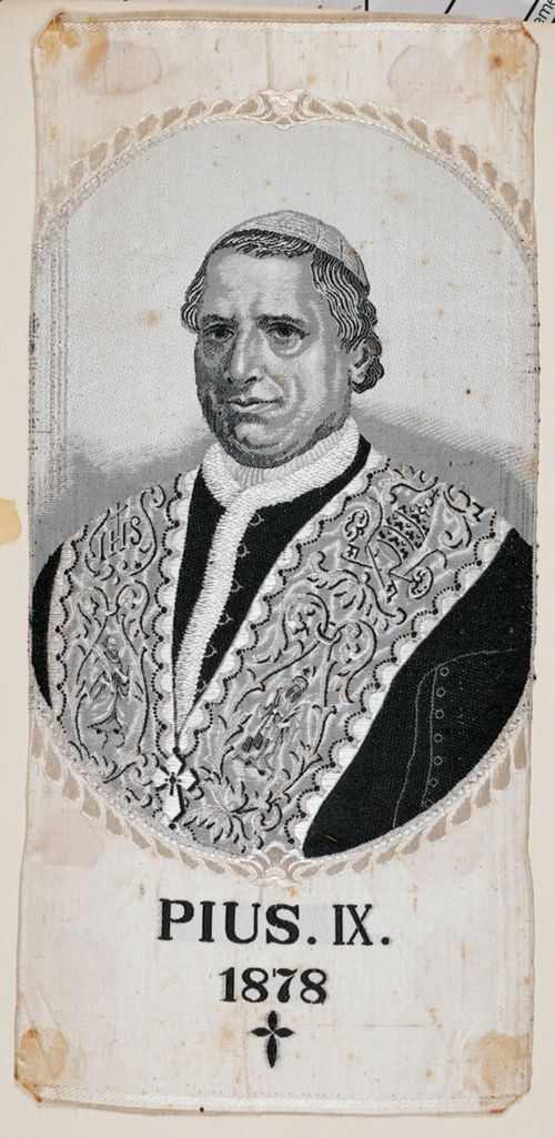 Seidenbild "Porträt Pius IX"