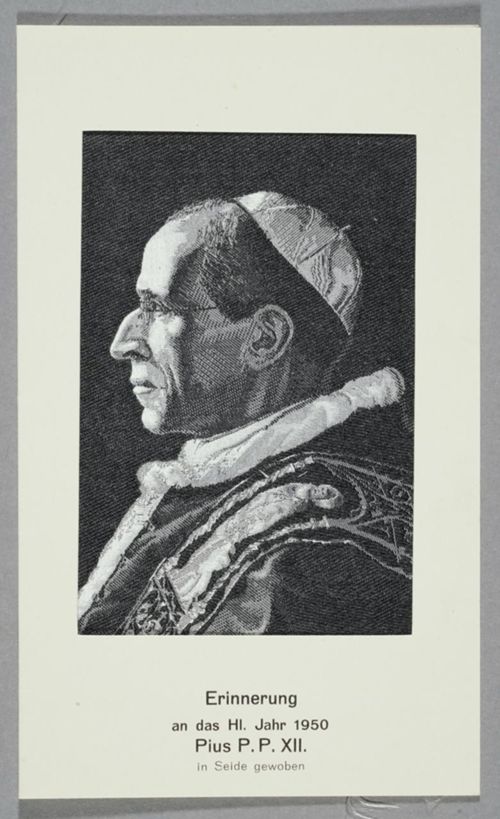 Seidenbild "Porträt Papst Pius P.P.XII"