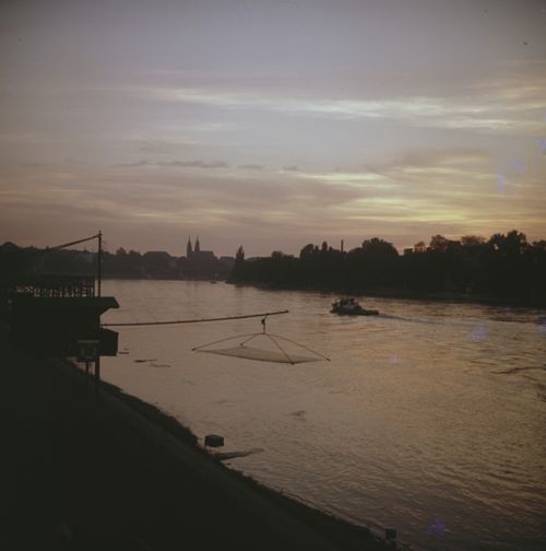 Fotografie, Basel, Breite, Abendstimmung am Rhein