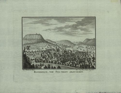 Büchel, Emanuel - Druckgrafik, Rotenflue, von Sud-West anzusehen.