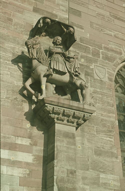 Fotografie, Basel, Münster, Statue St. Martin