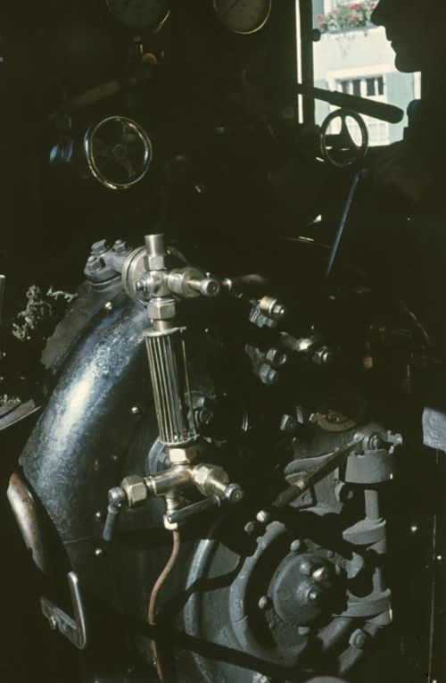 Fotografie, Waldenburgerbahn, Führerstand Dampflokomotive